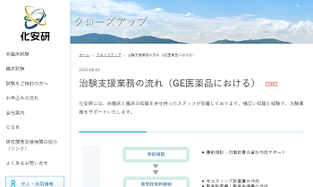 治験支援業務の流れ（GE医薬品における）